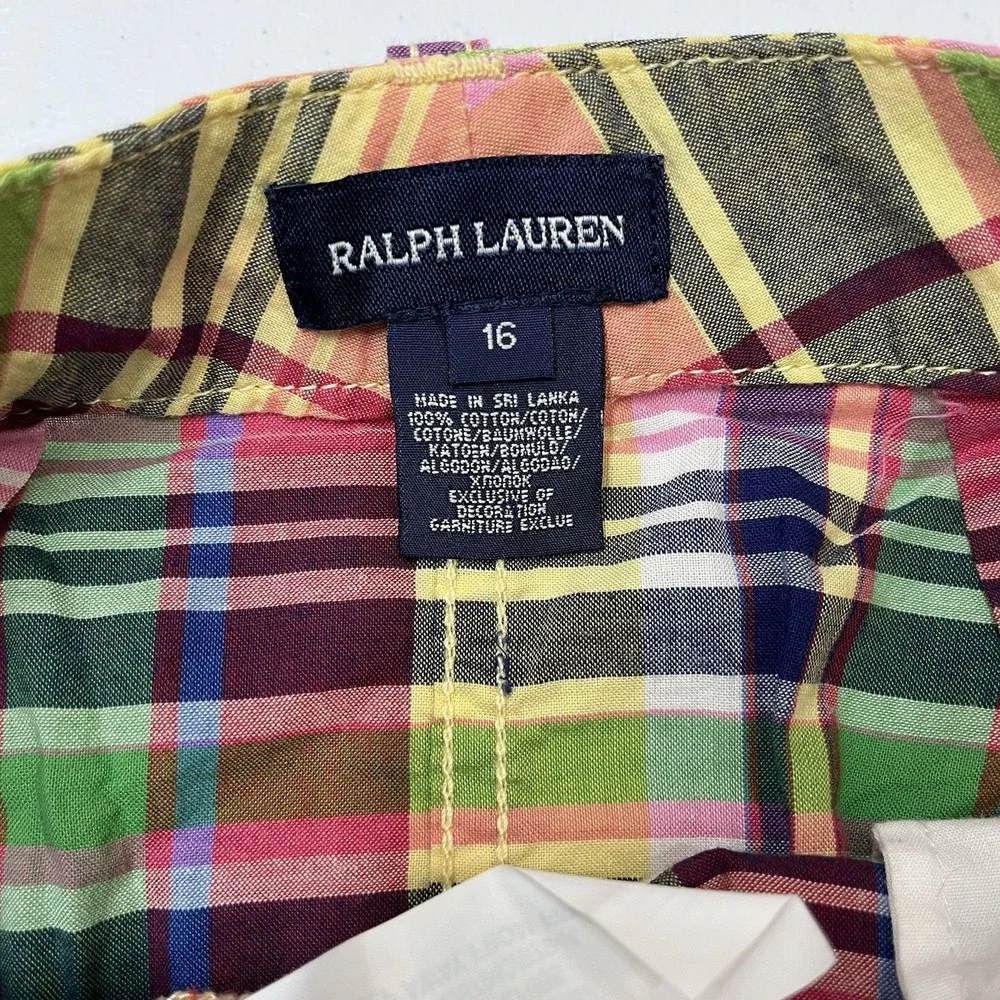 Ralph Lauren Skirt Madras Plaid Mini Girls 16 Preppy Scholl Country Club